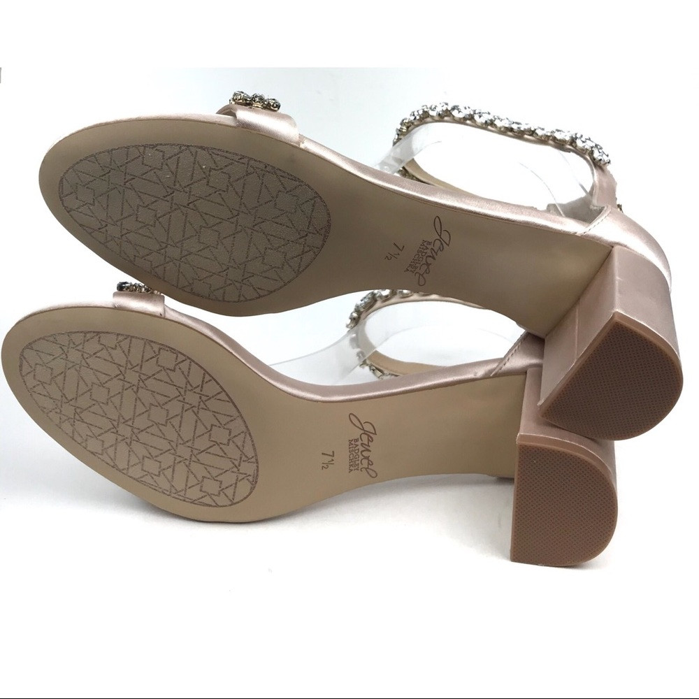 Jewel Badgley Mischka Satin Rhinestone Block Heel - Picture 8 of 8